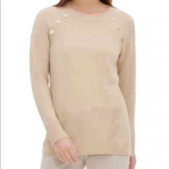 Calvin Klein Tops - Calvin Klein SZ M Beige crew neck sweater